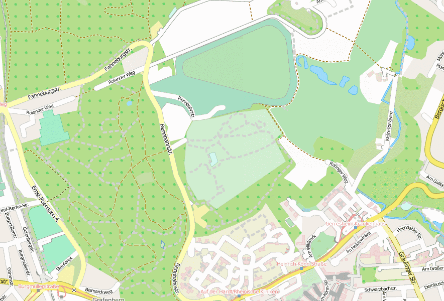 Wildpark im Grafenberger Wald-Stadtplan mit Satellitenaufnahme und