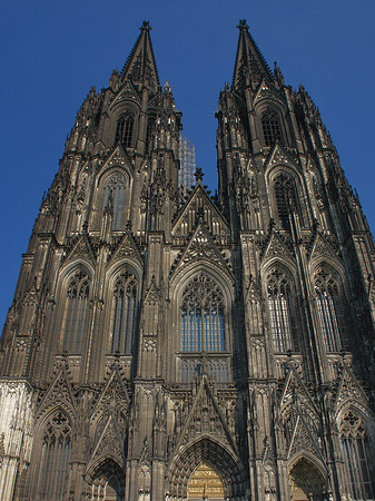 Foto Touristen tummeln sich vor Kölner Dom