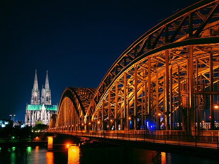 Kölner Dom hinter der Hohenzollernbrücke